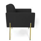 Poltrona Sala Decorativa Marisa Pé Aço Dourado Veludo D03 - D