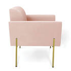 Poltrona Sala Decorativa Marisa Pé Aço Dourado Veludo D03 - D