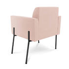 Poltrona Sala Decorativa Marisa Pé Aço Preto Veludo D03 - D'r