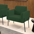 Poltrona Sala Decorativa Marisa Pé Aço Preto Veludo D03 - D'r