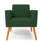 Poltrona Sala Decorativa Marisa Pé Palito Castanho Veludo D03