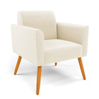 Poltrona Sala Decorativa Marisa Pé Palito Castanho Veludo D03