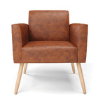 Poltrona Sala Decorativa Marisa Pé Palito Natural Sintético P