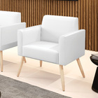 Poltrona Sala Decorativa Marisa Pé Palito Natural Sintético P