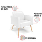 Poltrona Sala Decorativa Marisa Pé Palito Natural Sintético P