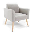 Poltrona Sala Decorativa Marisa Pé Palito Natural Veludo D03