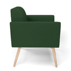 Poltrona Sala Decorativa Marisa Pé Palito Natural Veludo D03