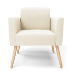 Poltrona Sala Decorativa Marisa Pé Palito Natural Veludo D03