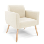 Poltrona Sala Decorativa Marisa Pé Palito Natural Veludo D03