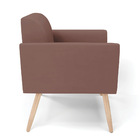 Poltrona Sala Decorativa Marisa Pé Palito Natural Veludo D03