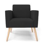 Poltrona Sala Decorativa Marisa Pé Palito Natural Veludo D03