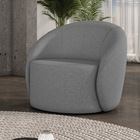 Poltrona Sala Decorativa Orgânica Giratória Lua Linho D03 - D