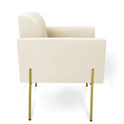 Poltrona Sala Decorativa Pé De Ferro Dourado Marisa Veludo -