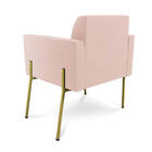 Poltrona Sala Decorativa Pé De Ferro Dourado Marisa Veludo -