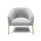 Poltrona Sala Decorativa Pé De Ferro Dourado Stella Suede Cin