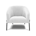 Poltrona Sala Decorativa Pé De Ferro Preto Kit 2 Stella Boucl