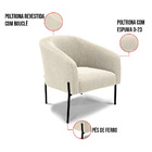 Poltrona Sala Decorativa Pé De Ferro Preto Stella Bouclê D03