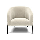 Poltrona Sala Decorativa Pé De Ferro Preto Stella Bouclê D03