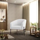 Poltrona Sala Decorativa Pé De Ferro Preto Stella Bouclê D03