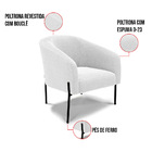 Poltrona Sala Decorativa Pé De Ferro Preto Stella Bouclê D03