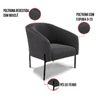 Poltrona Sala Decorativa Pé De Ferro Preto Stella Bouclê D03