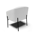 Poltrona Sala Decorativa Pé De Ferro Preto Stella Linho D03 -