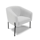 Poltrona Sala Decorativa Pé De Ferro Preto Stella Linho D03 -