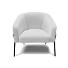 Poltrona Sala Decorativa Pé De Ferro Preto Stella Linho D03 -