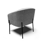 Poltrona Sala Decorativa Pé De Ferro Preto Stella Linho D03 -