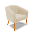 Poltrona Sala Decorativa Pé Palito Natural Kit 2 Stella Linho