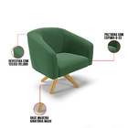 Poltrona Sala Decorativa Stella Base De Madeira Giratória Vel