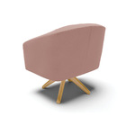 Poltrona Sala Decorativa Stella Base De Madeira Giratória Vel