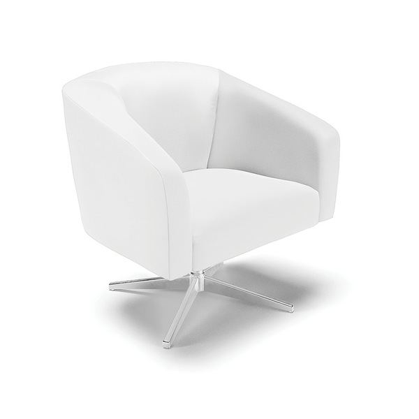 Poltrona Sala Decorativa Stella Base Giratória Cromada Sintét