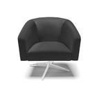 Poltrona Sala Decorativa Stella Base Giratória Cromada Sintét