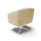 Poltrona Sala Decorativa Stella Base Giratória Cromada Sintét