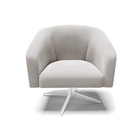 Poltrona Sala Decorativa Stella Base Giratória Cromada Veludo