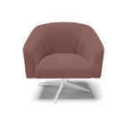 Poltrona Sala Decorativa Stella Base Giratória Cromada Veludo