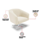 Poltrona Sala Decorativa Stella Base Giratória Cromada Veludo