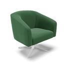 Poltrona Sala Decorativa Stella Base Giratória Cromada Veludo