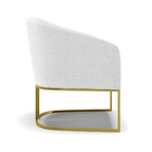 Poltrona Sala Decorativa Stella Base Industrial Dourado Boucl