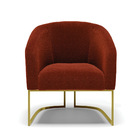 Poltrona Sala Decorativa Stella Base Industrial Dourado Boucl