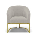 Poltrona Sala Decorativa Stella Base Industrial Dourado Boucl
