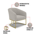Poltrona Sala Decorativa Stella Base Industrial Dourado Boucl