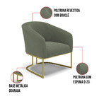 Poltrona Sala Decorativa Stella Base Industrial Dourado Boucl