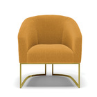 Poltrona Sala Decorativa Stella Base Industrial Dourado Boucl