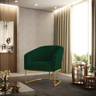 Poltrona Sala Decorativa Stella Base Industrial Dourado Boucl