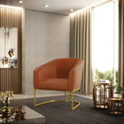 Poltrona Sala Decorativa Stella Base Industrial Dourado Sinté