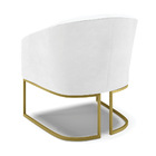 Poltrona Sala Decorativa Stella Base Industrial Dourado Sinté