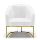 Poltrona Sala Decorativa Stella Base Industrial Dourado Sinté