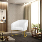 Poltrona Sala Decorativa Stella Base Industrial Dourado Sinté